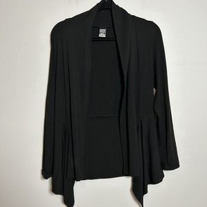 Anni Kuan Black Sweater Cardigan Knit Blazer Women's Size Small